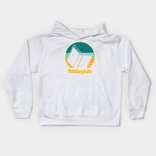 Retro Bibliophile Design Teal &amp; light orange Kids Hoodie